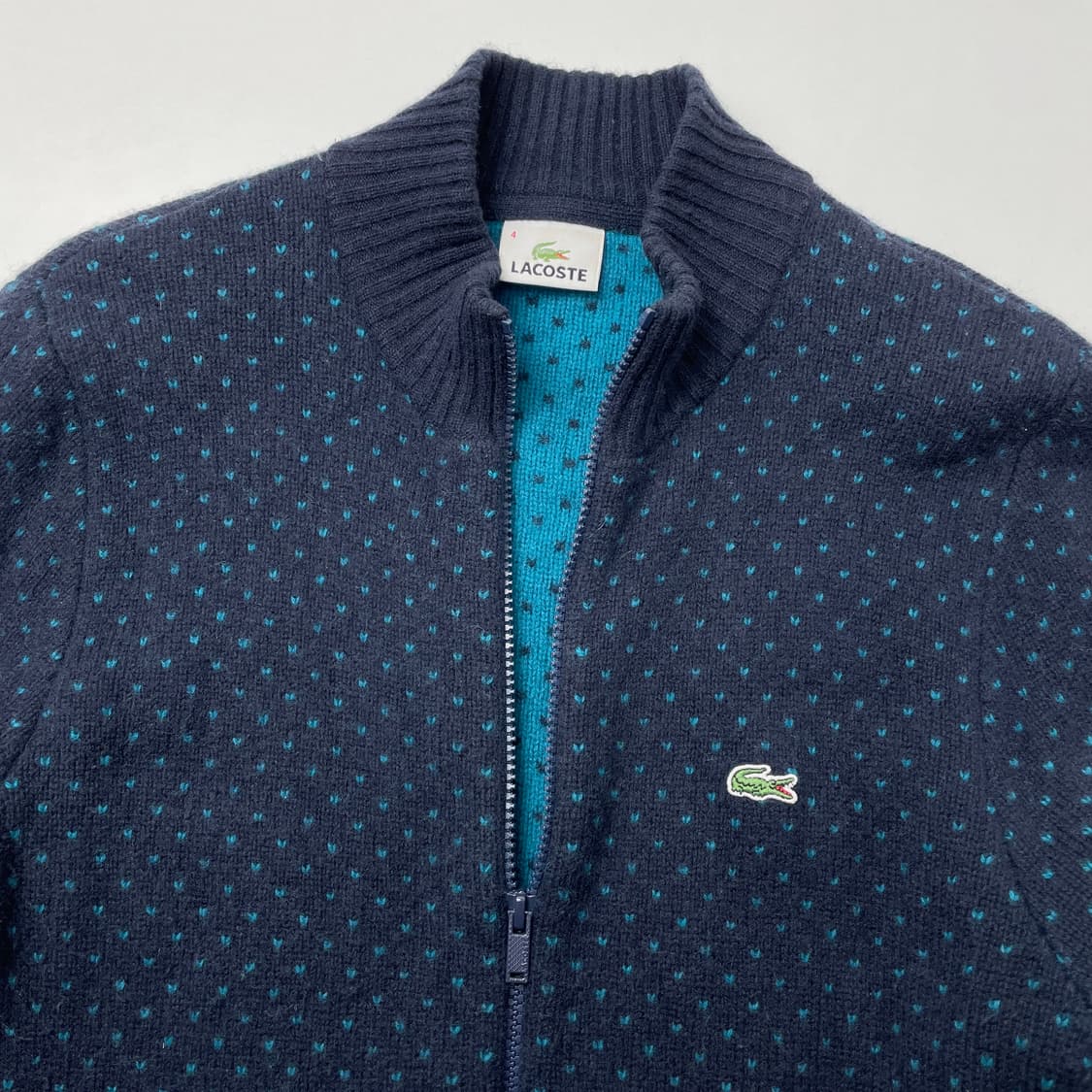 라코스테 네이비 니트 집업 가디건 100 상품이미지4