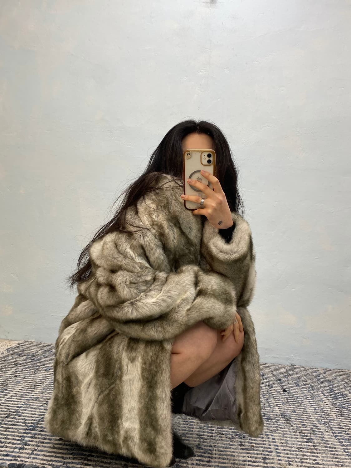 [8621]Gray gradient fur coat# 상품이미지6