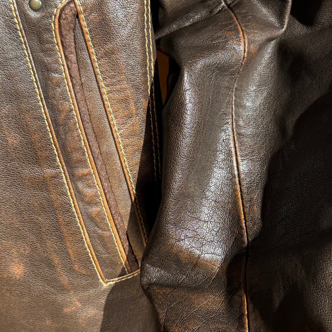 송탄 다크호스 차심 양가죽 카페레이서 자켓 XL 상품이미지5