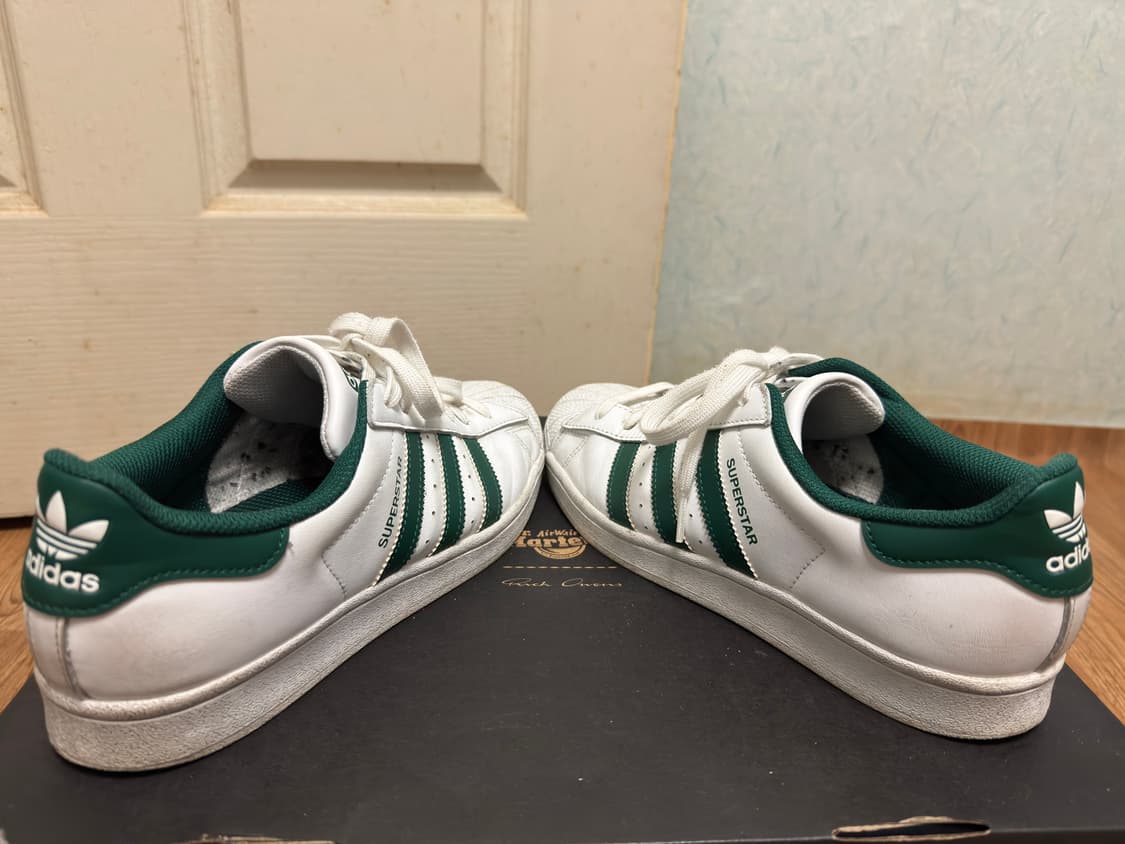 급처)아디다스 슈퍼스타 화이트 그린 260 상품이미지3