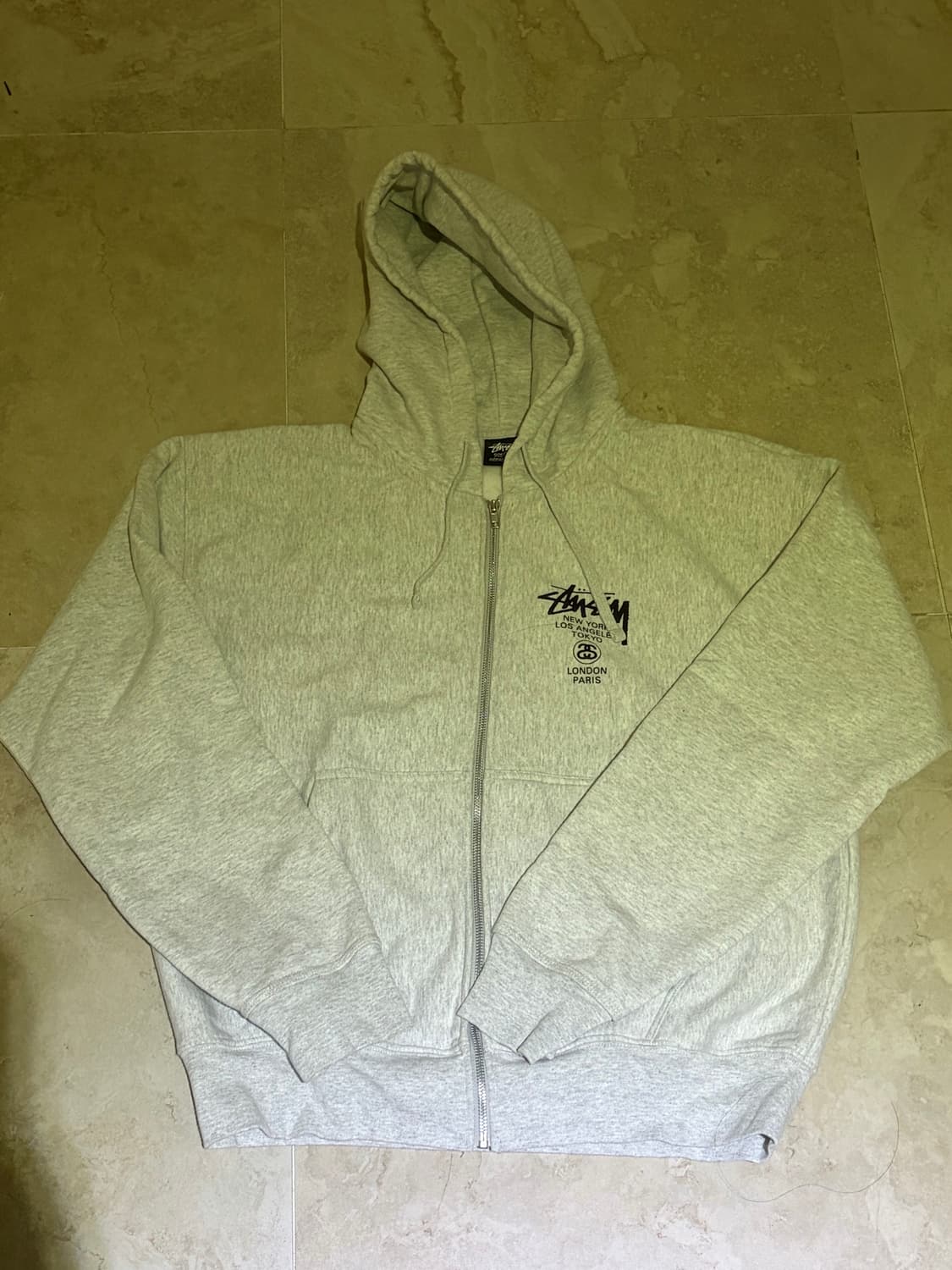 스투시 월드투어 후드집업 애쉬헤더 L 상품이미지1