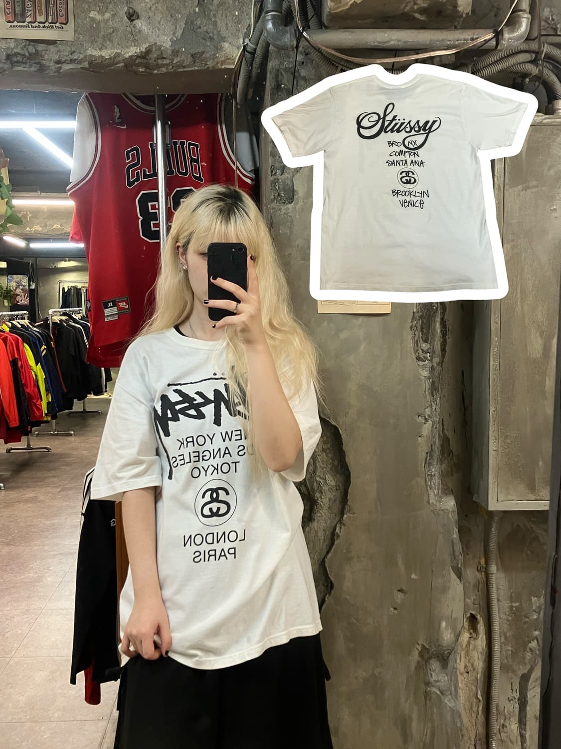 스투시 반팔 화이트 L  #csz1911  상품이미지1