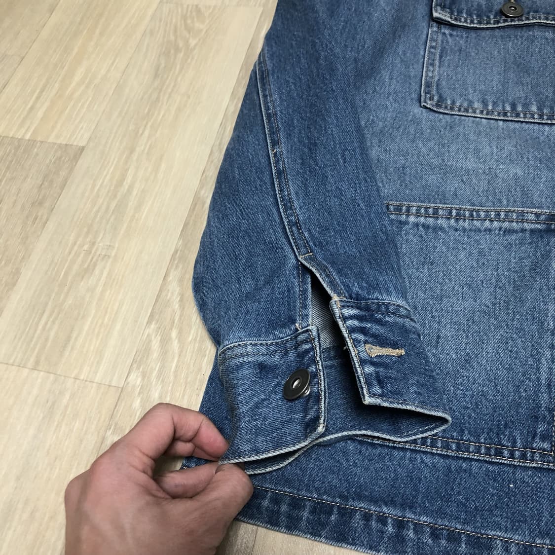 (L) 지오다노 GIORDANO 프렌치 데님 워크 자켓 상품이미지4