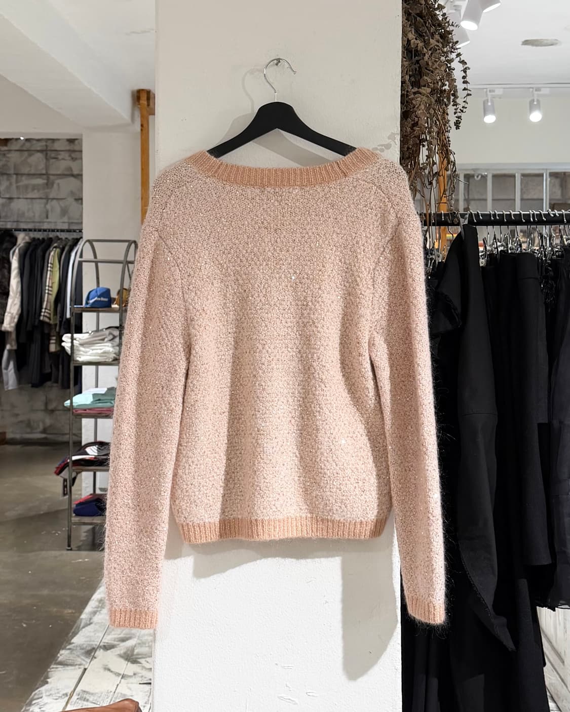 마쥬 핑크 스팽글 브이넥 가디건 상품이미지6