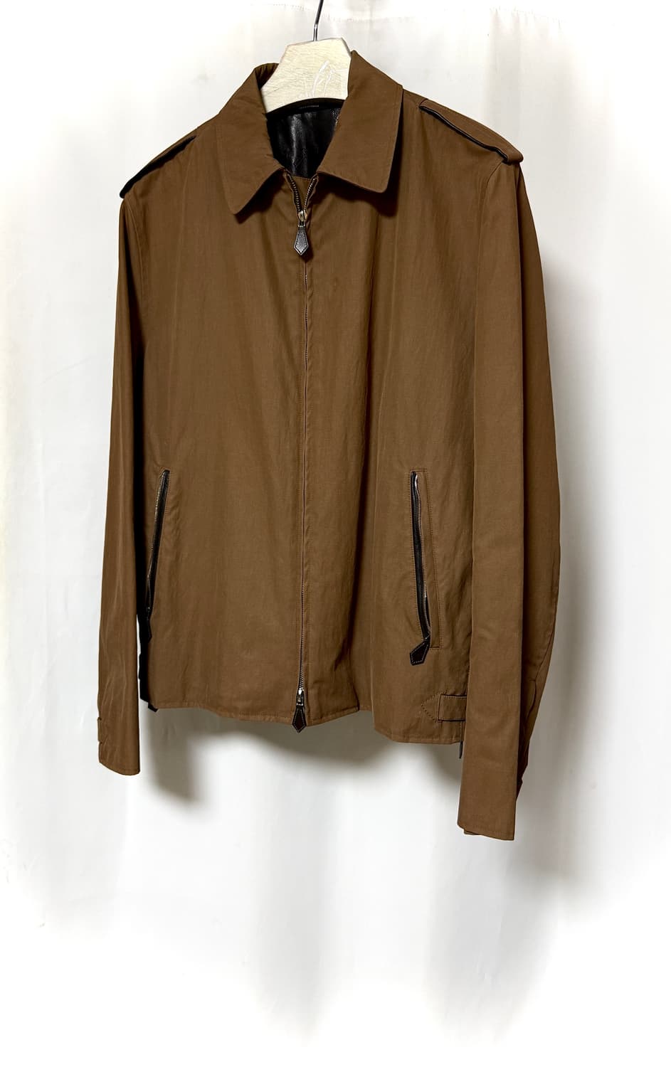 에르메스 2way 밀리터리 사이즈 Zip 레더Mix 자켓 상품이미지1