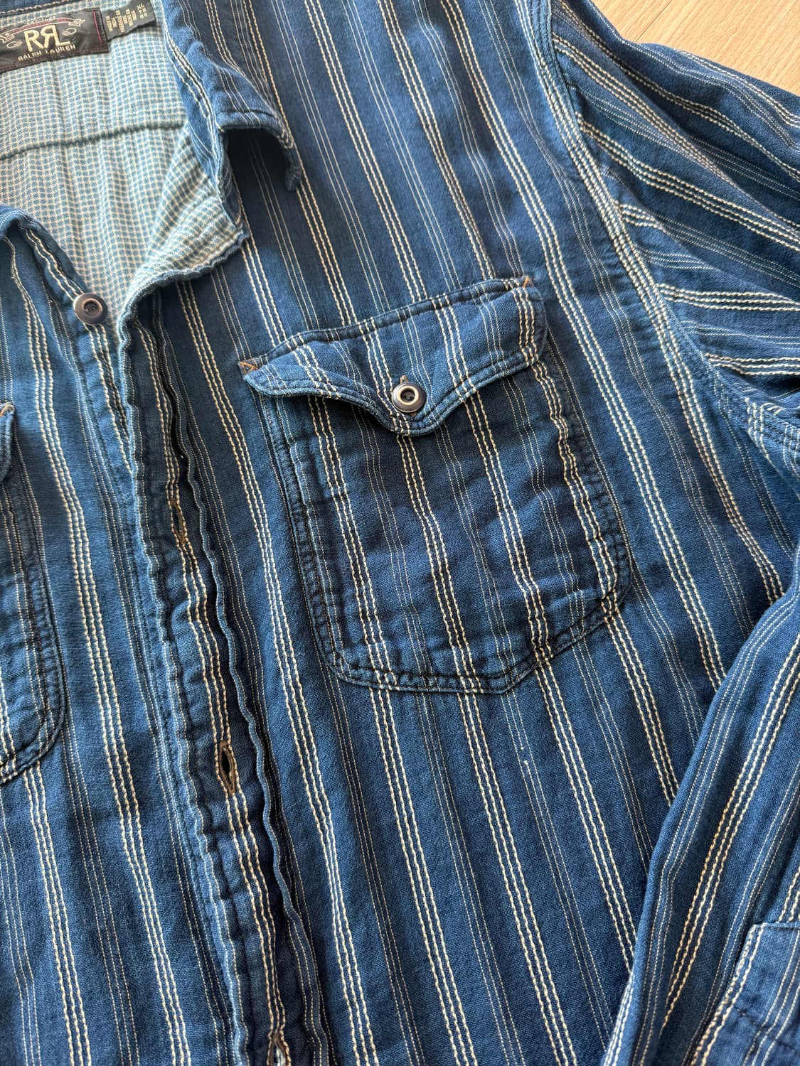 rrl 더블알엘 인디고 더플 페이스 셔츠 xl 상품이미지2