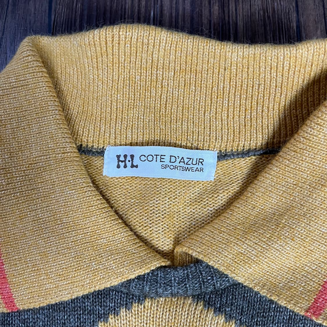 [JPN] 빈티지 재팬 아가일 자수 카라 니트 상품이미지4