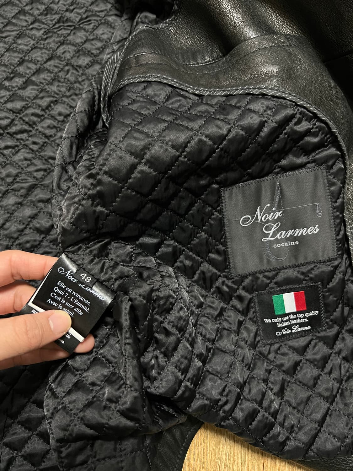 택포45) 느와르 라르메스 블랙라벨 램스킨 더블라이더 자켓 48 상품이미지9
