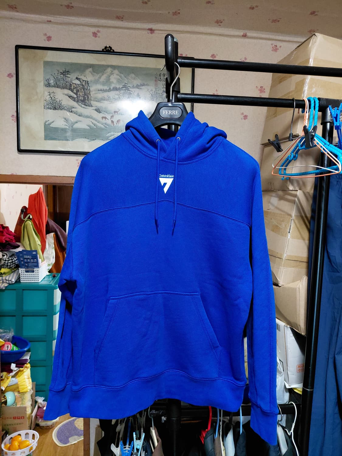 [캘빈클라인]손흥민 캡슐 릴렉스핏 후드 맨투맨 M(100~105) 상품이미지1