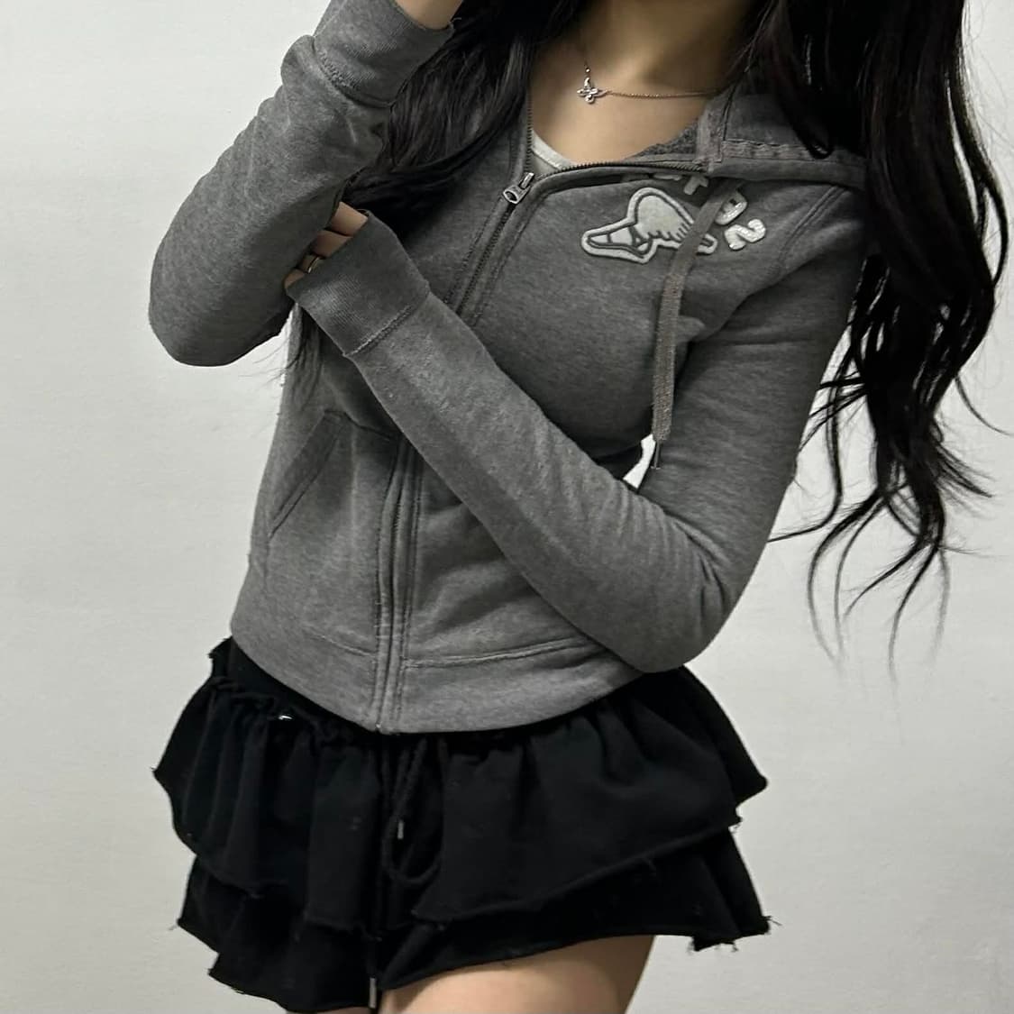 아베크롬비 y2k 대대장 날개 작사 후드집업 희귀져지(XS) 상품이미지2