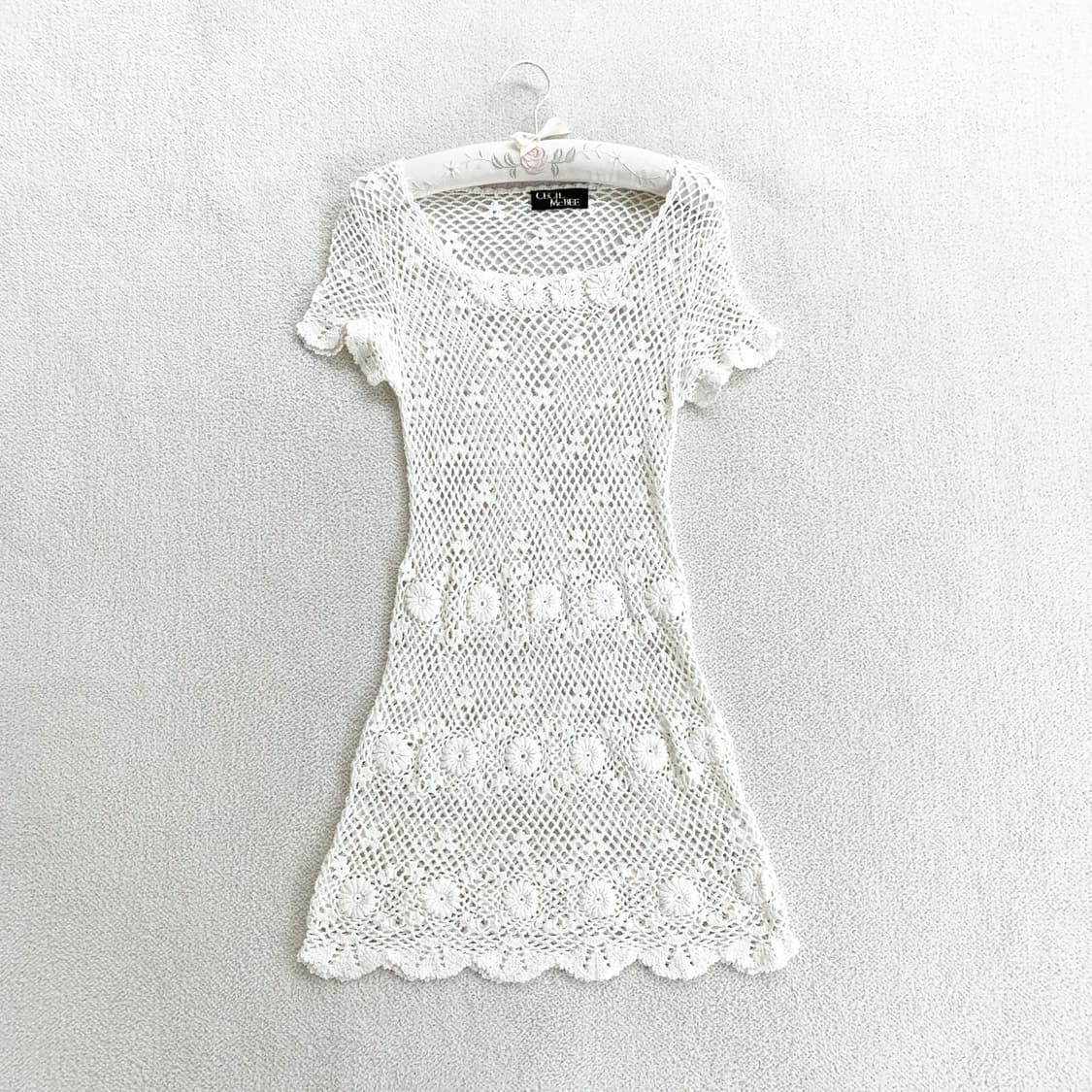 Cecil Mcbee ♥ 세실맥비 크로셰 레이어드 니트 원피스 상품이미지1