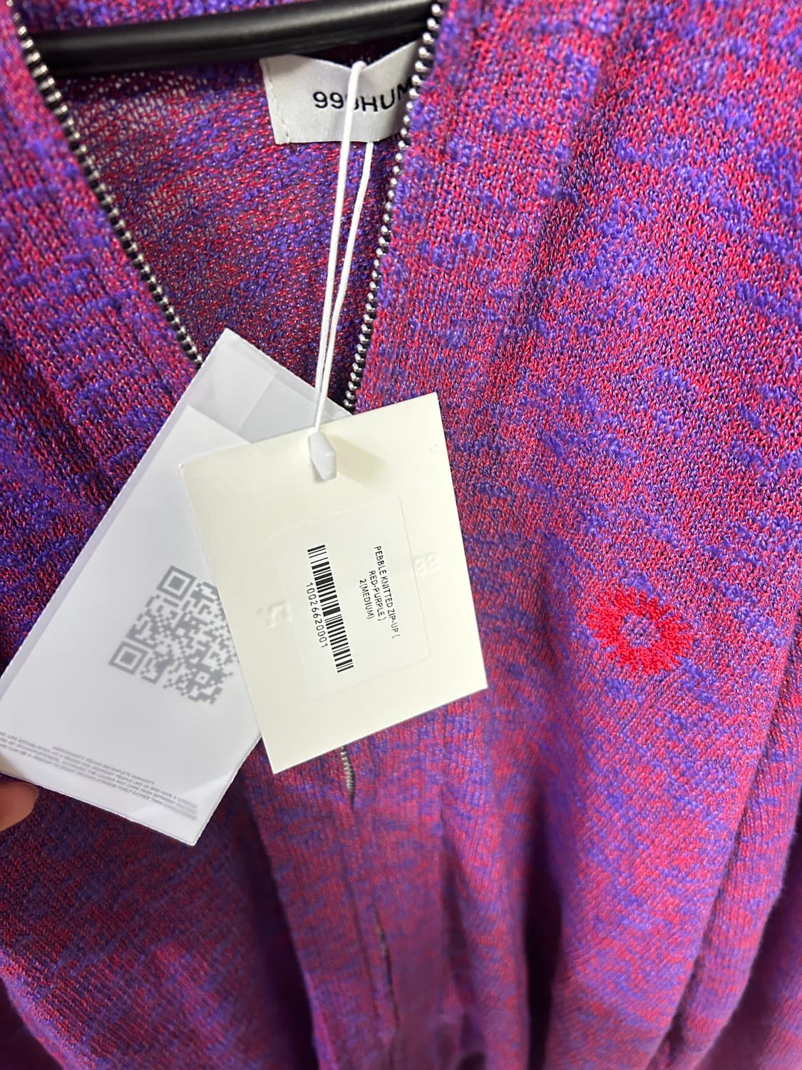 페블 니티드 집업 (레드-퍼플) 상품이미지5