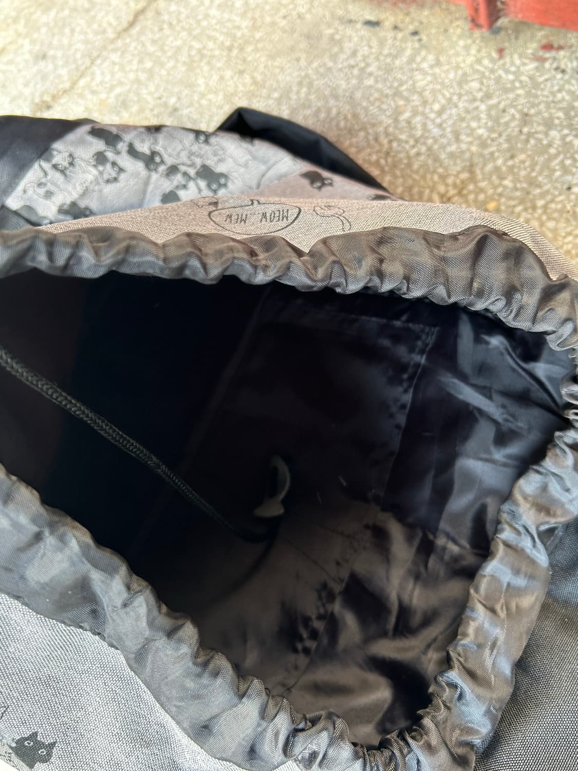 2000s Jpn 모리걸 고양이 프린팅 그레이 백팩  상품이미지4