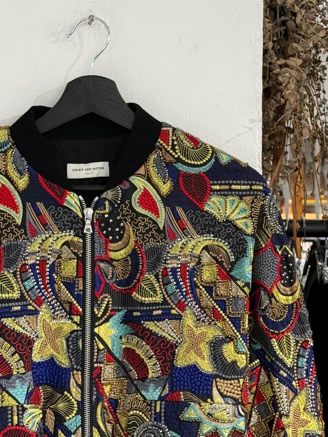 드리스 반 노튼 멀티컬러 자카드 크롭 봄버 자켓 상품이미지3