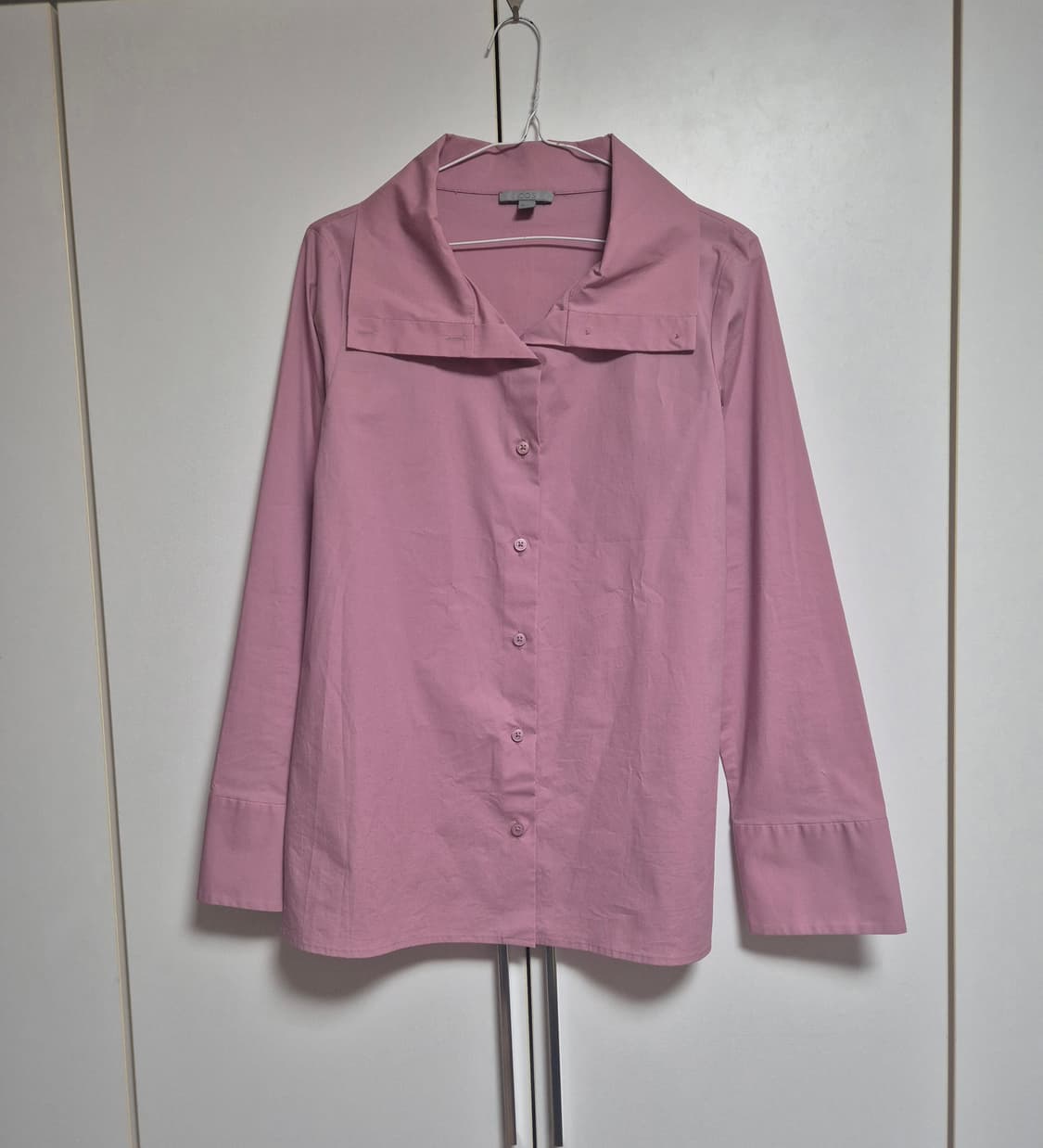 코스 COS 하이넥 투웨이 셔츠 다크핑크 상품이미지1
