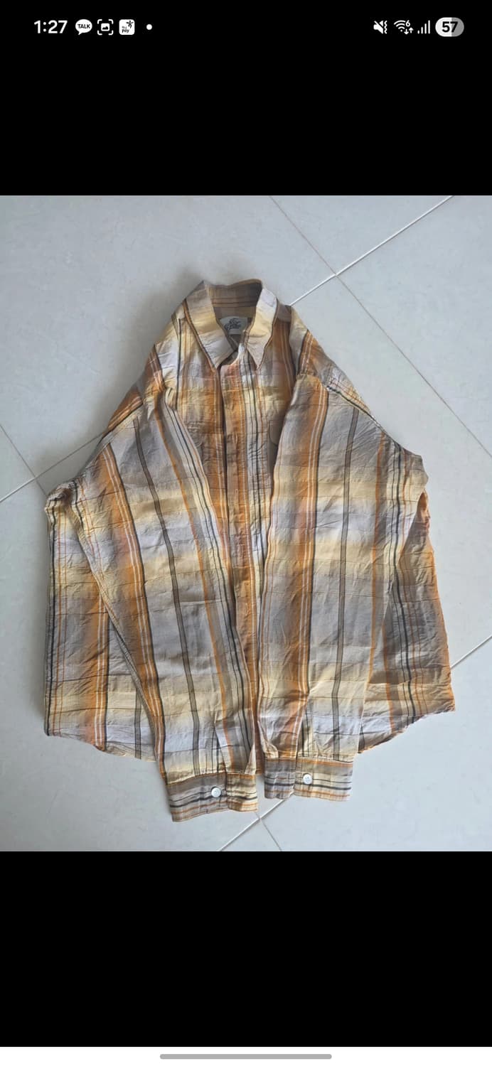 포프롬파더 린넨 체크셔츠 XL 상품이미지1