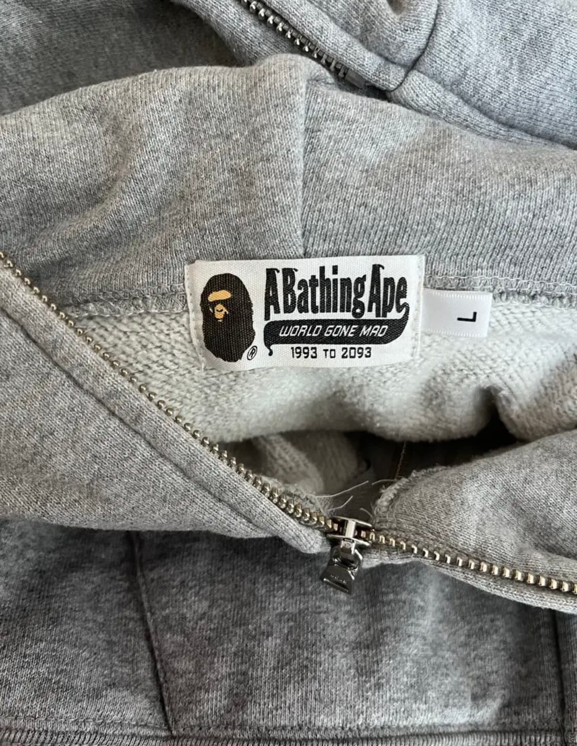 베이프 샤크 후드집업 그레이 L 상품이미지4