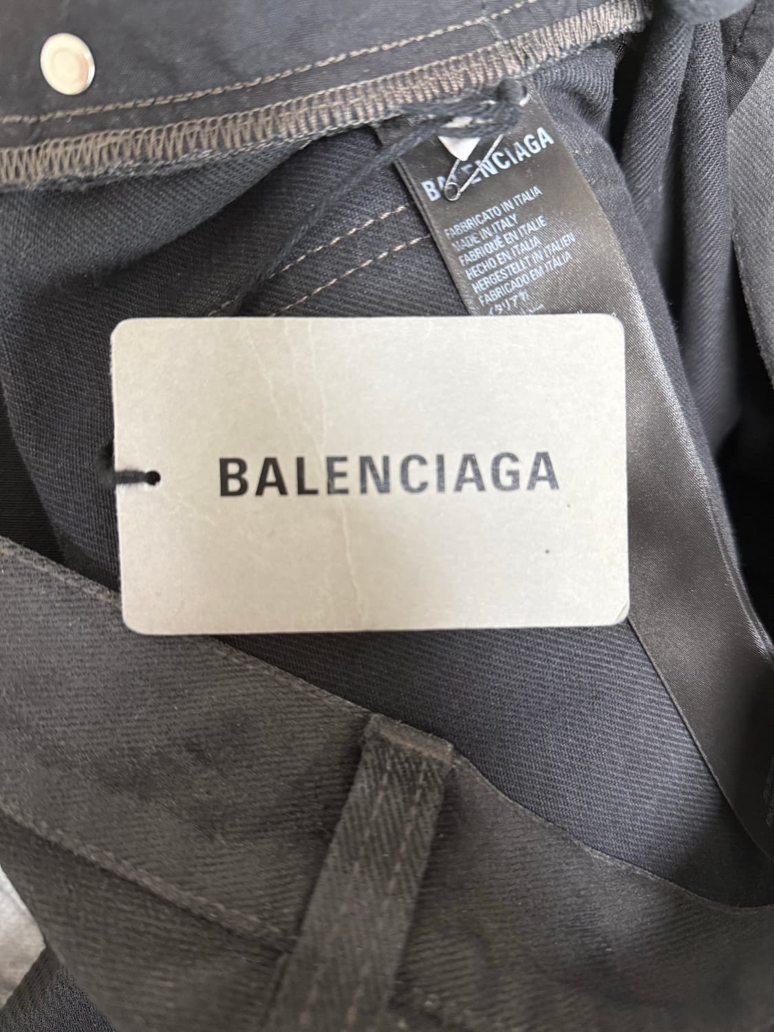 발렌시아가 코티드 배기 데님팬츠 블랙 xs사이즈 상품이미지9