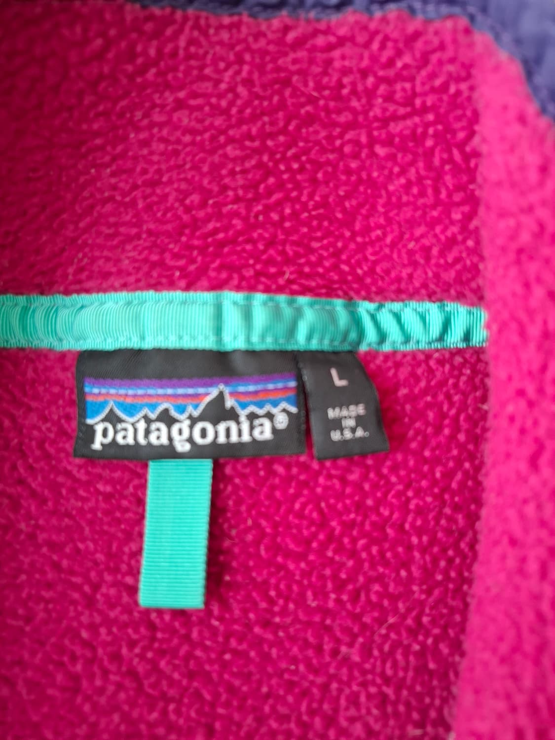 L 파타고니아 90s usa 빈티지 신칠라 핑크 플리스 풀오버 상품이미지3