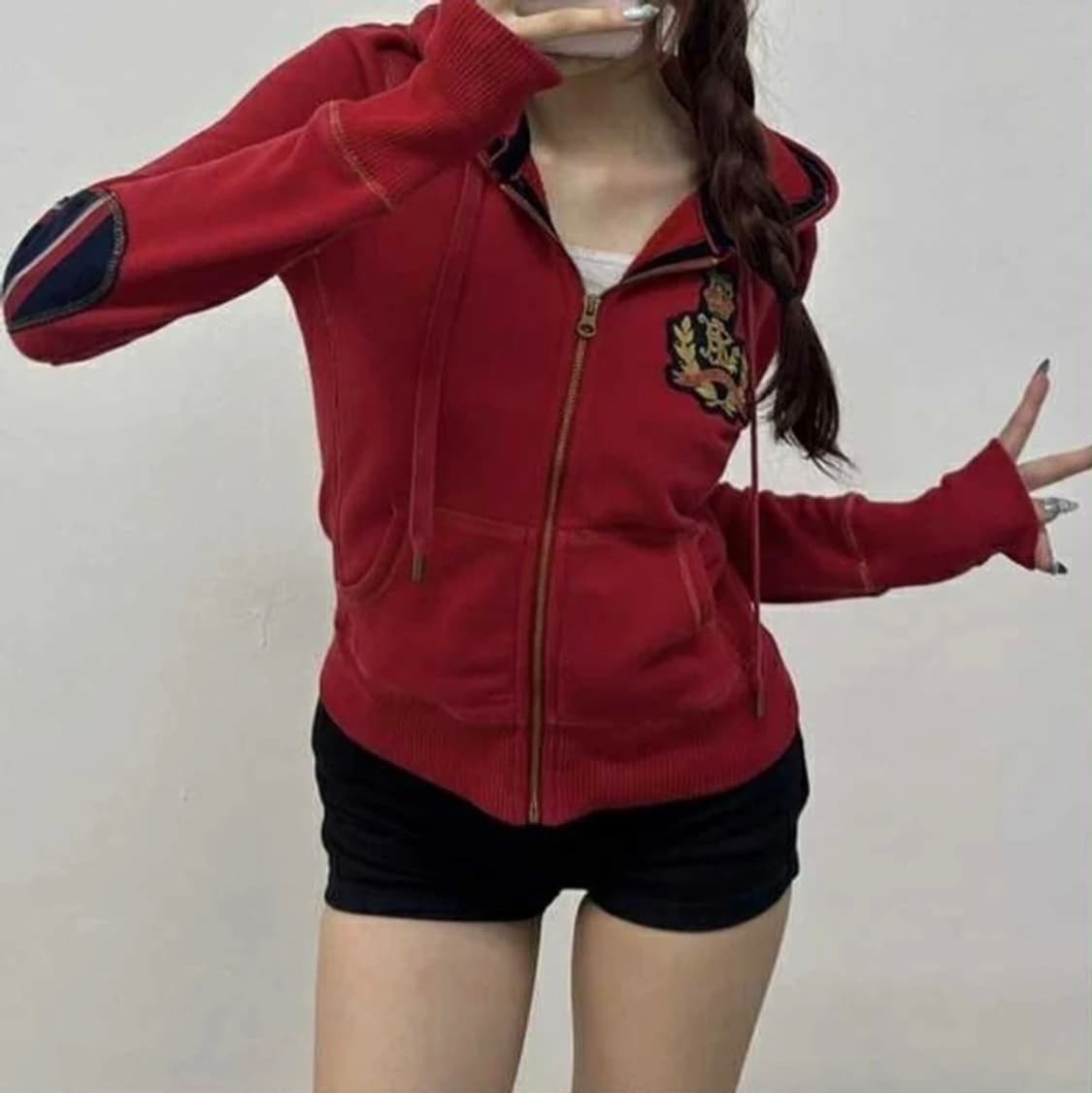 폴로진스 엘보우 패치 후드집업 S 상품이미지2