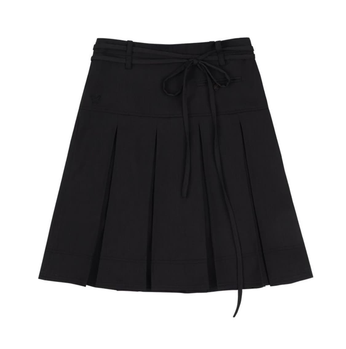 팬시클럽 플리츠 미디 스커트 블랙 상품이미지2