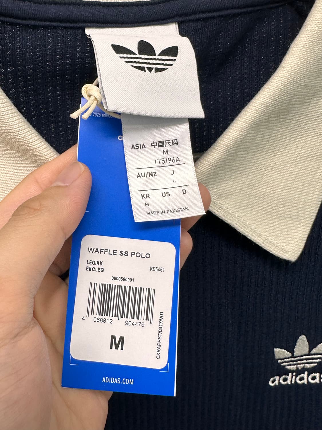 아디다스 와플 반팔 셔츠 네이비 M 상품이미지2