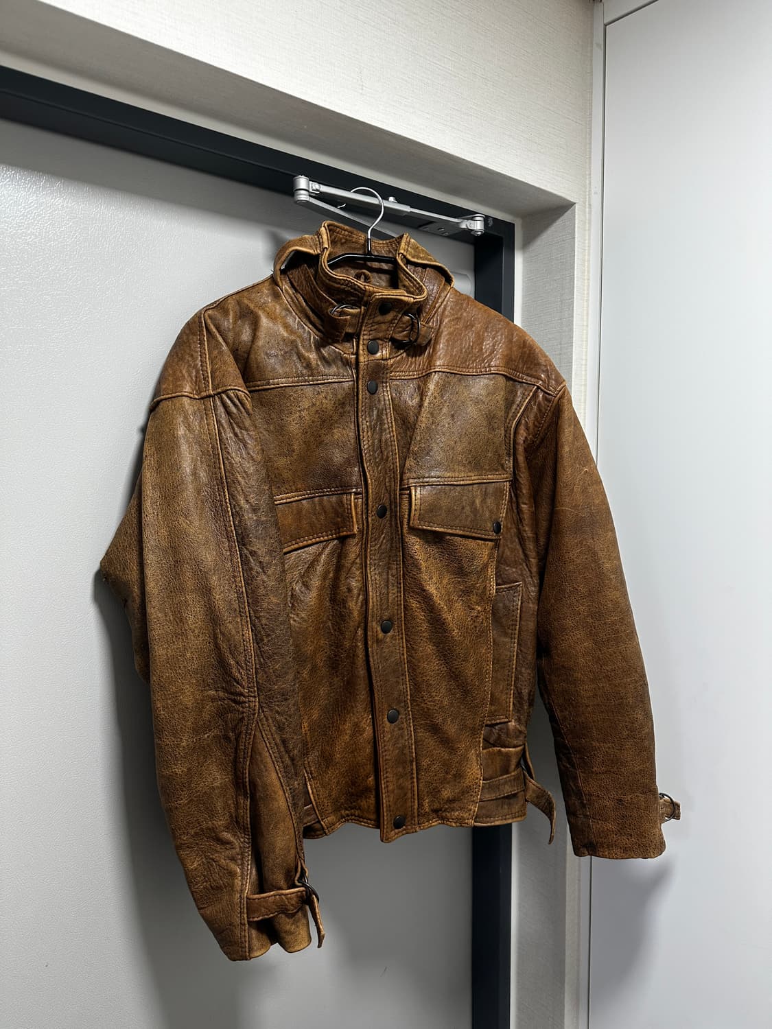 빈티지 브라운 소가죽 레더 블루종 봄버 자켓  상품이미지1