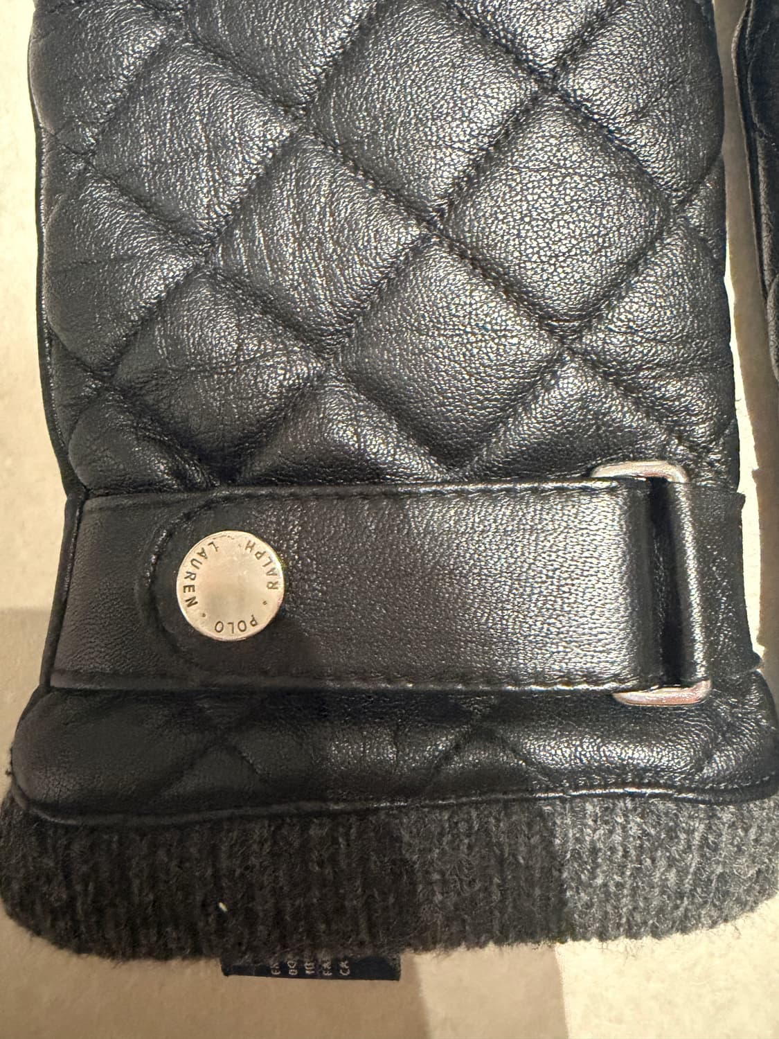 폴로 랄프로렌 퀄팅 가죽장갑 블랙 m  상품이미지3