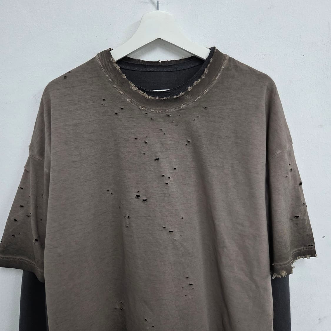 빈티지 워싱 긴팔 레이어드티셔츠 상품이미지2