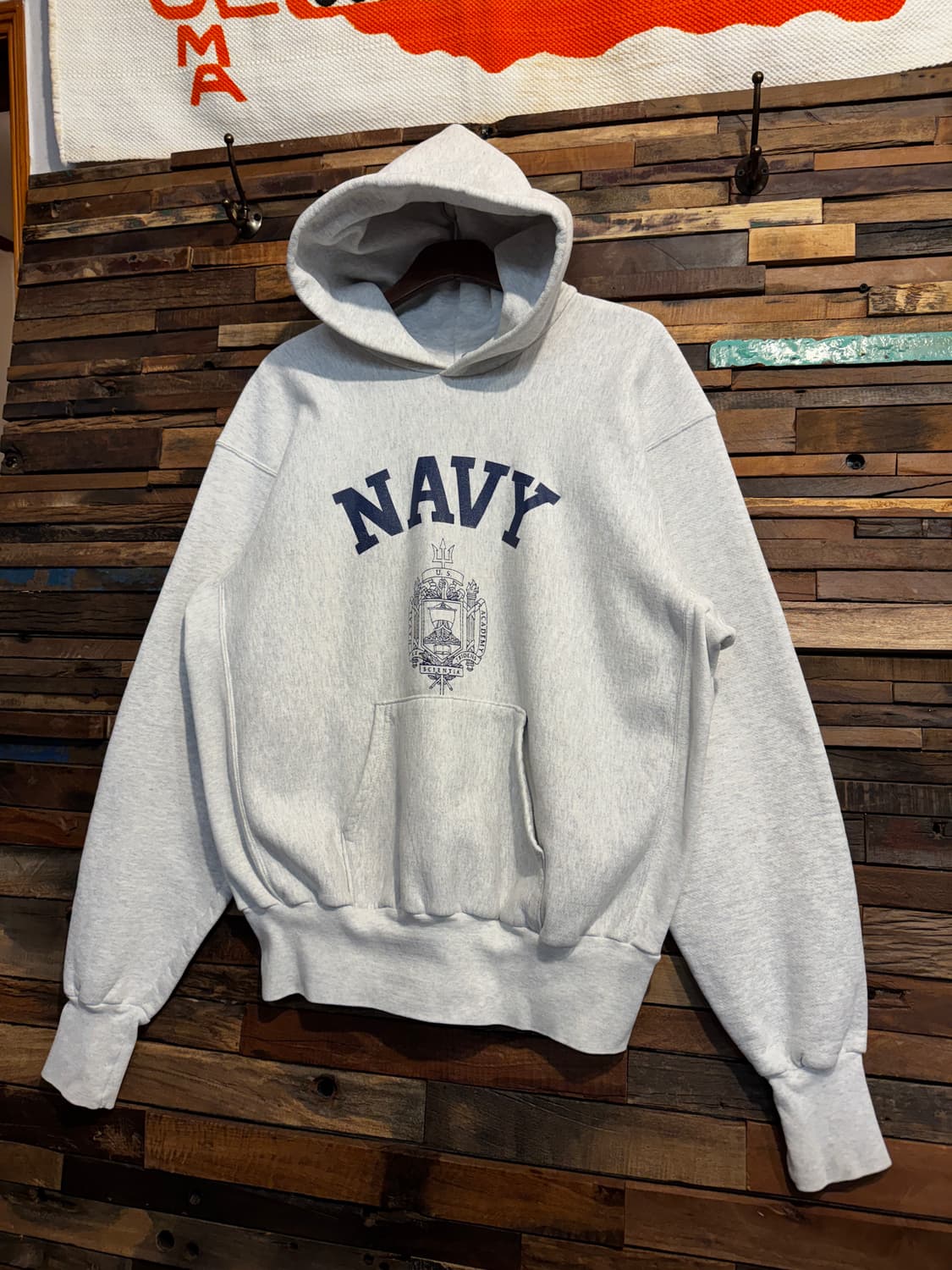 90s Naval Academy Reverse weave Hoodie 상품이미지1