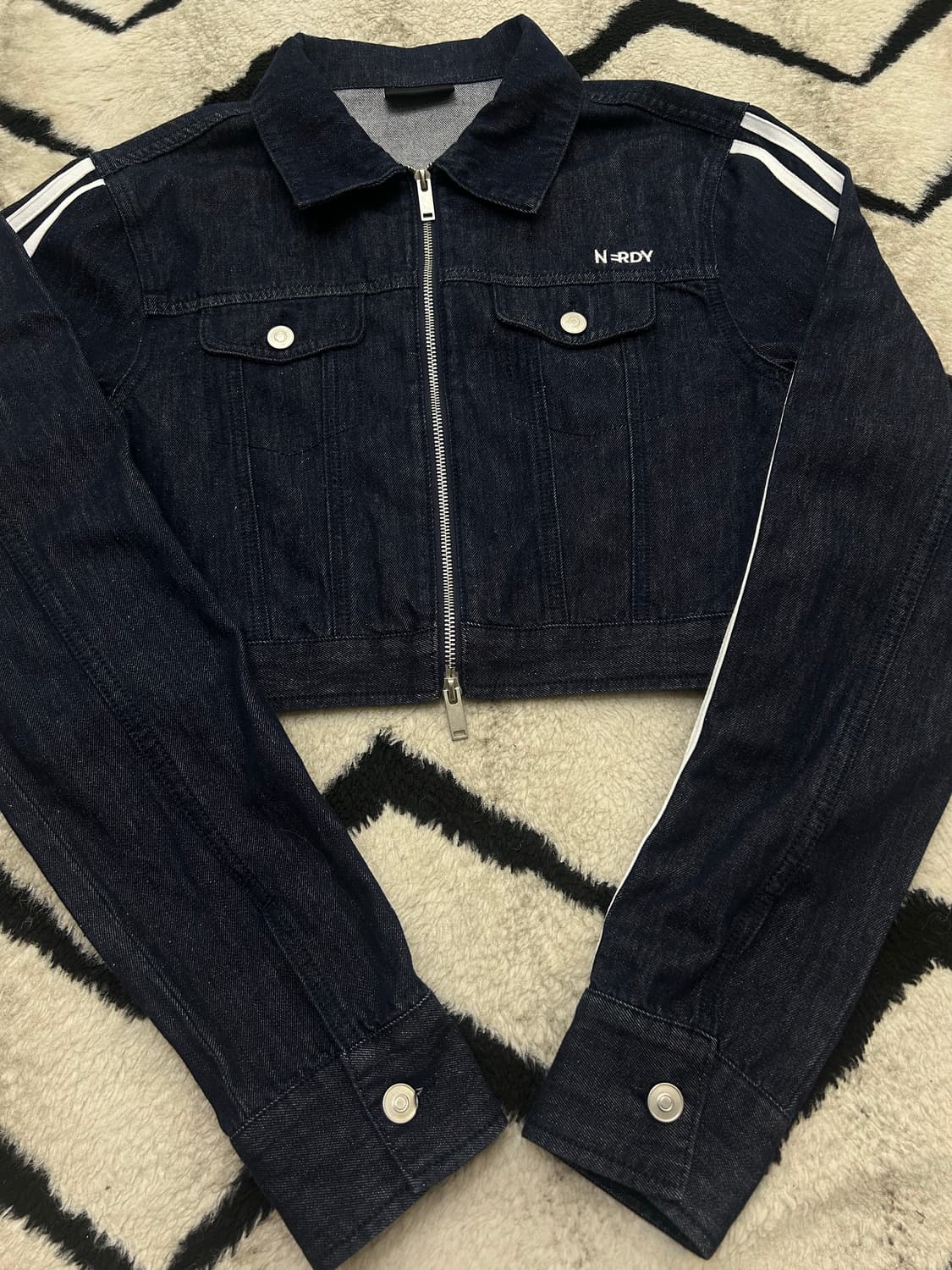 [M]널디 데님 크롭 자켓/진청 상품이미지2