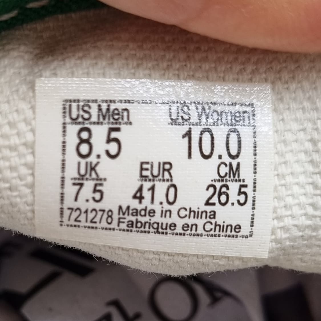 반스 스타일36 체커보드 그린 스니커즈265 상품이미지6