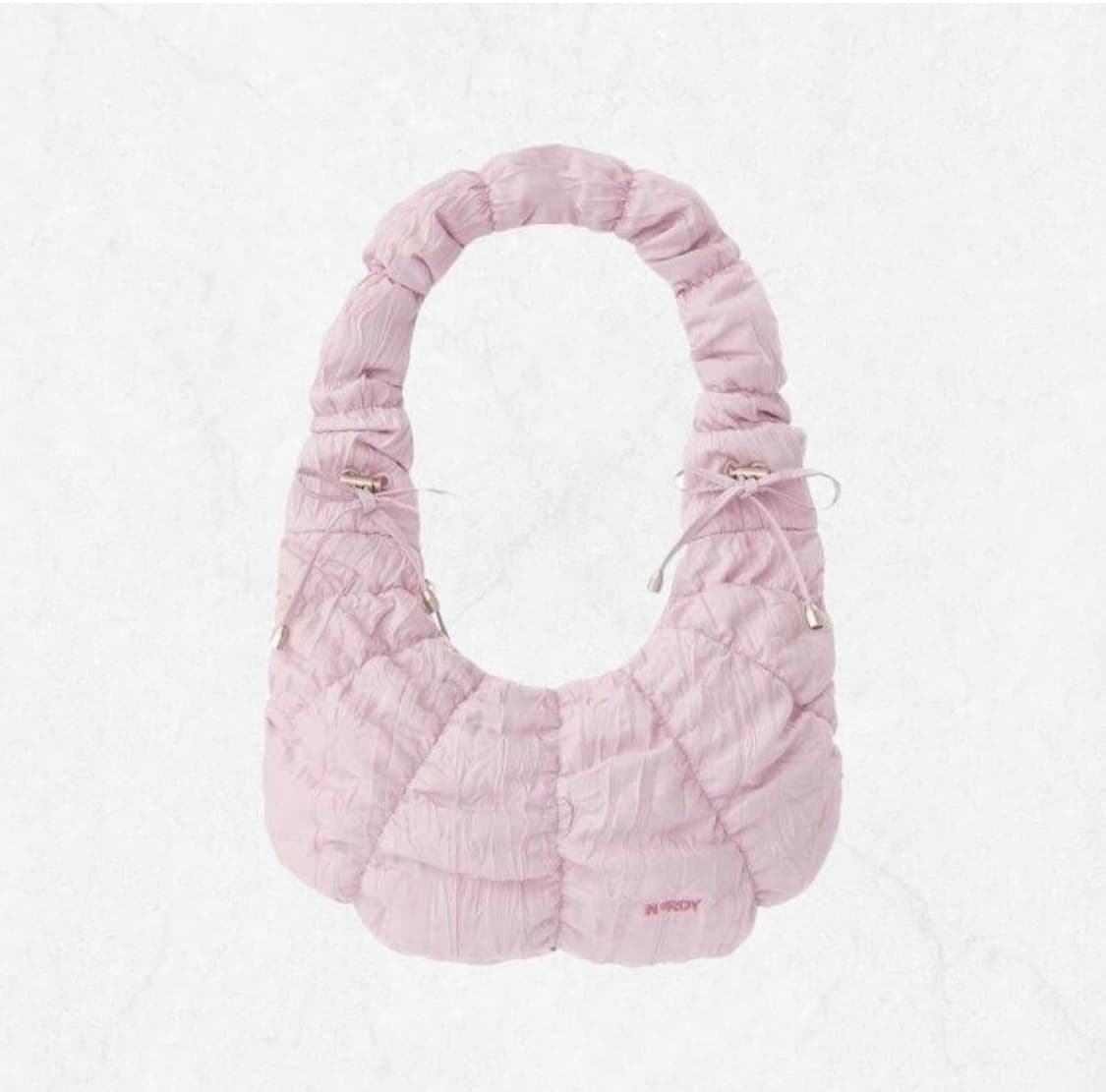 널디 미니 플리츠 리본 호보백 핑크 상품이미지1