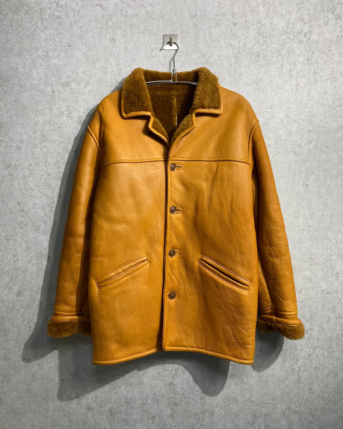 [M] 90s Wind Armor 윈드아머 리얼레더 시어링 카코트 상품이미지1