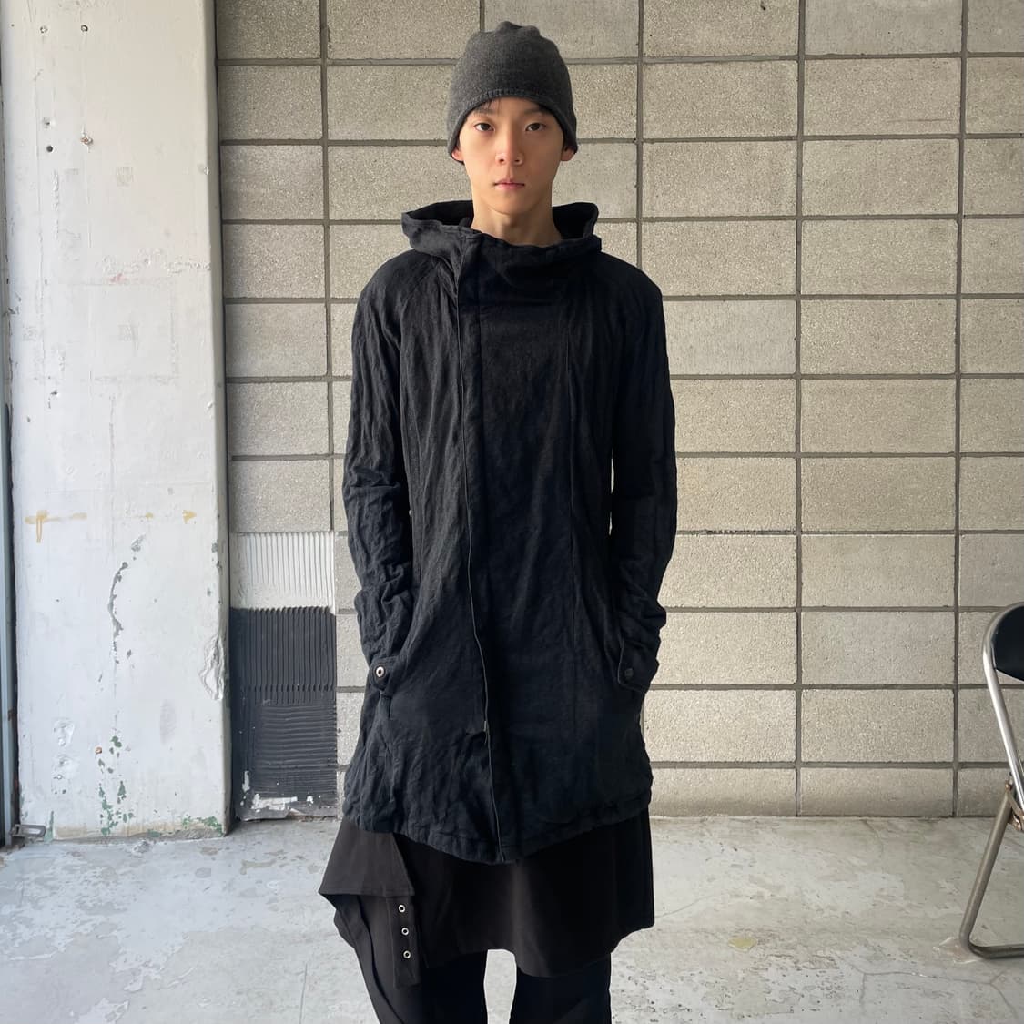 Schlüssel 비대칭 축융 집업 코트 상품이미지4