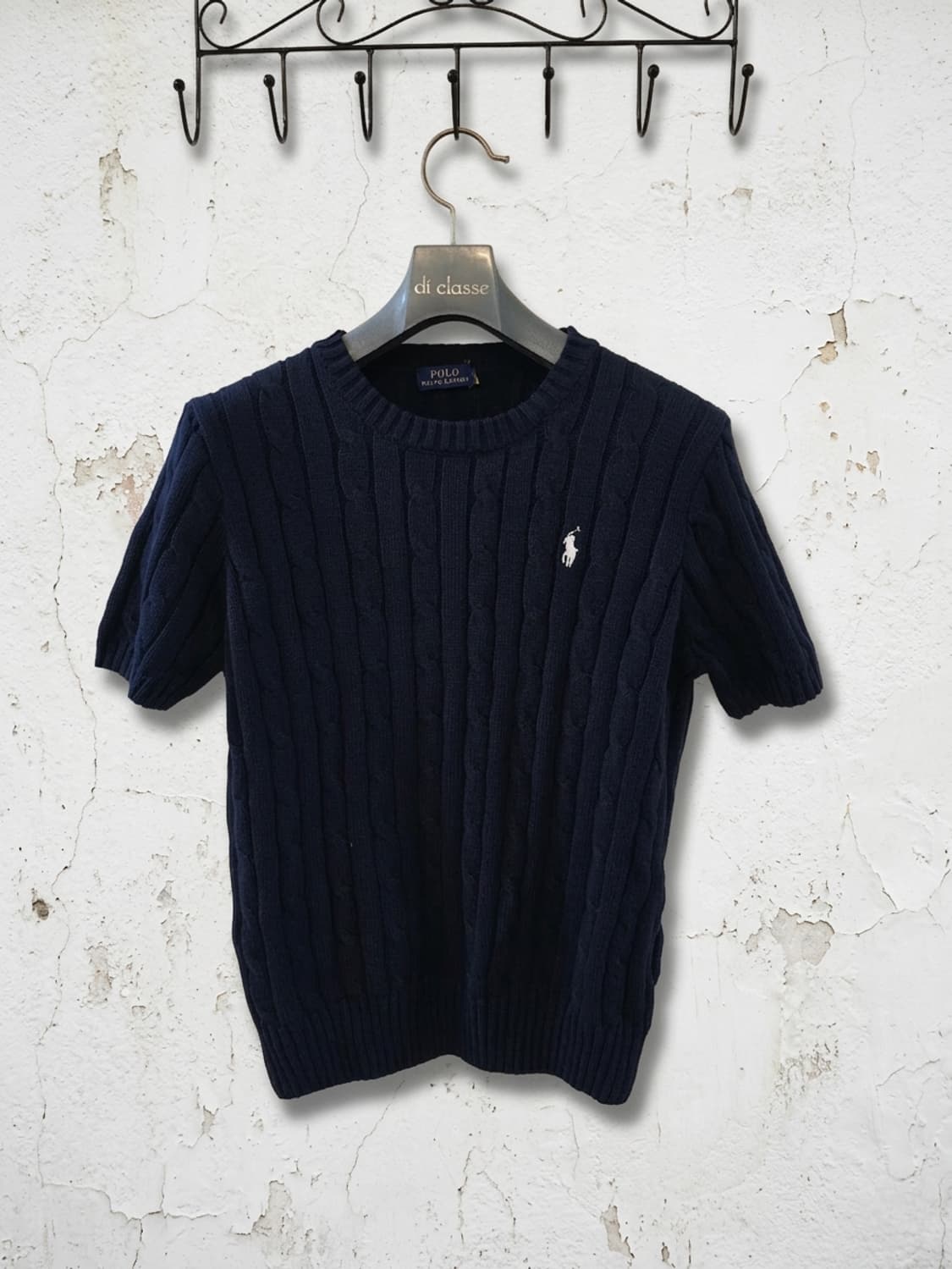 폴로 랄프로렌 케이블 반팔 니트 네이비 55 상품이미지1