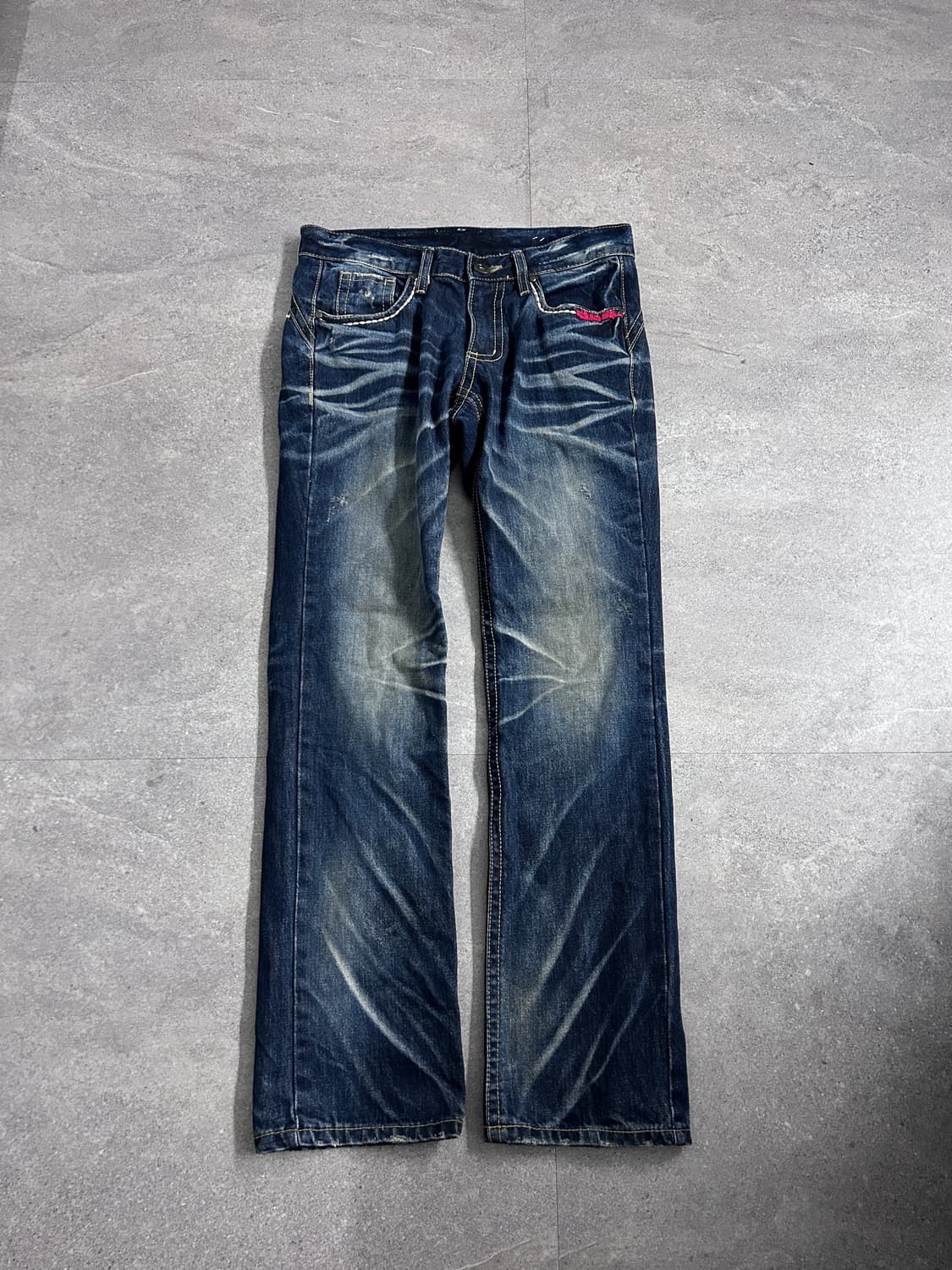 하드 워시드 데님 팬츠 상품이미지2