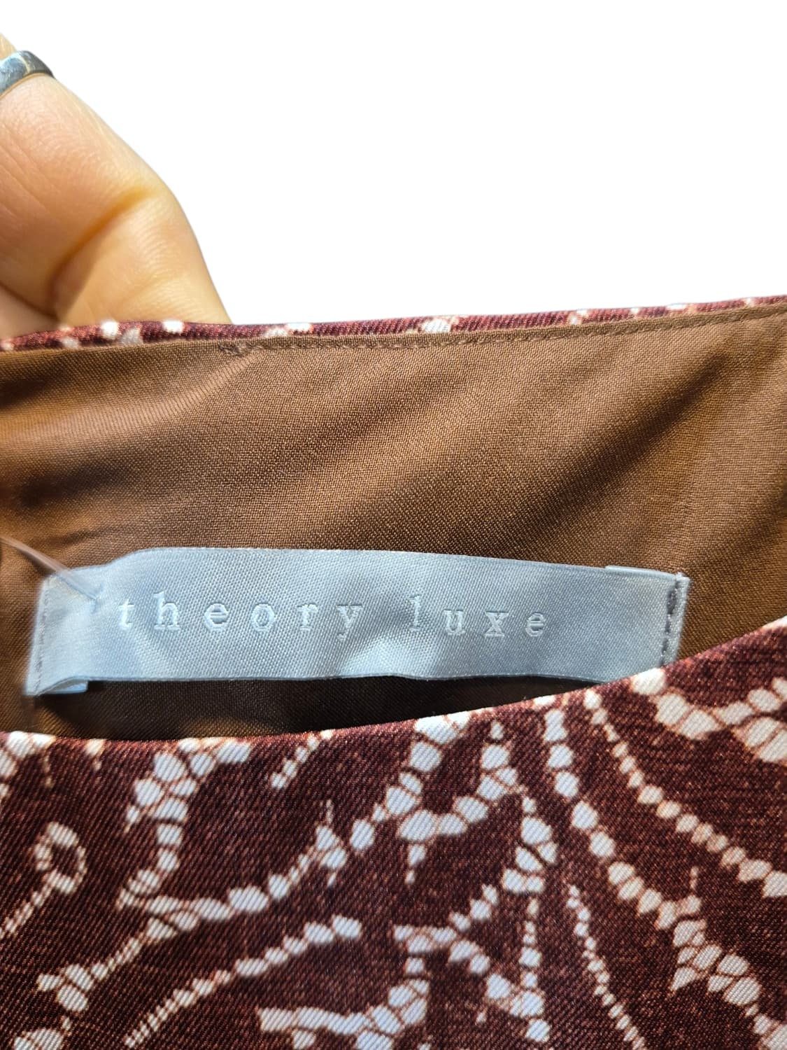 theory luxe 패턴 브라운 민소매 원피스 상품이미지5