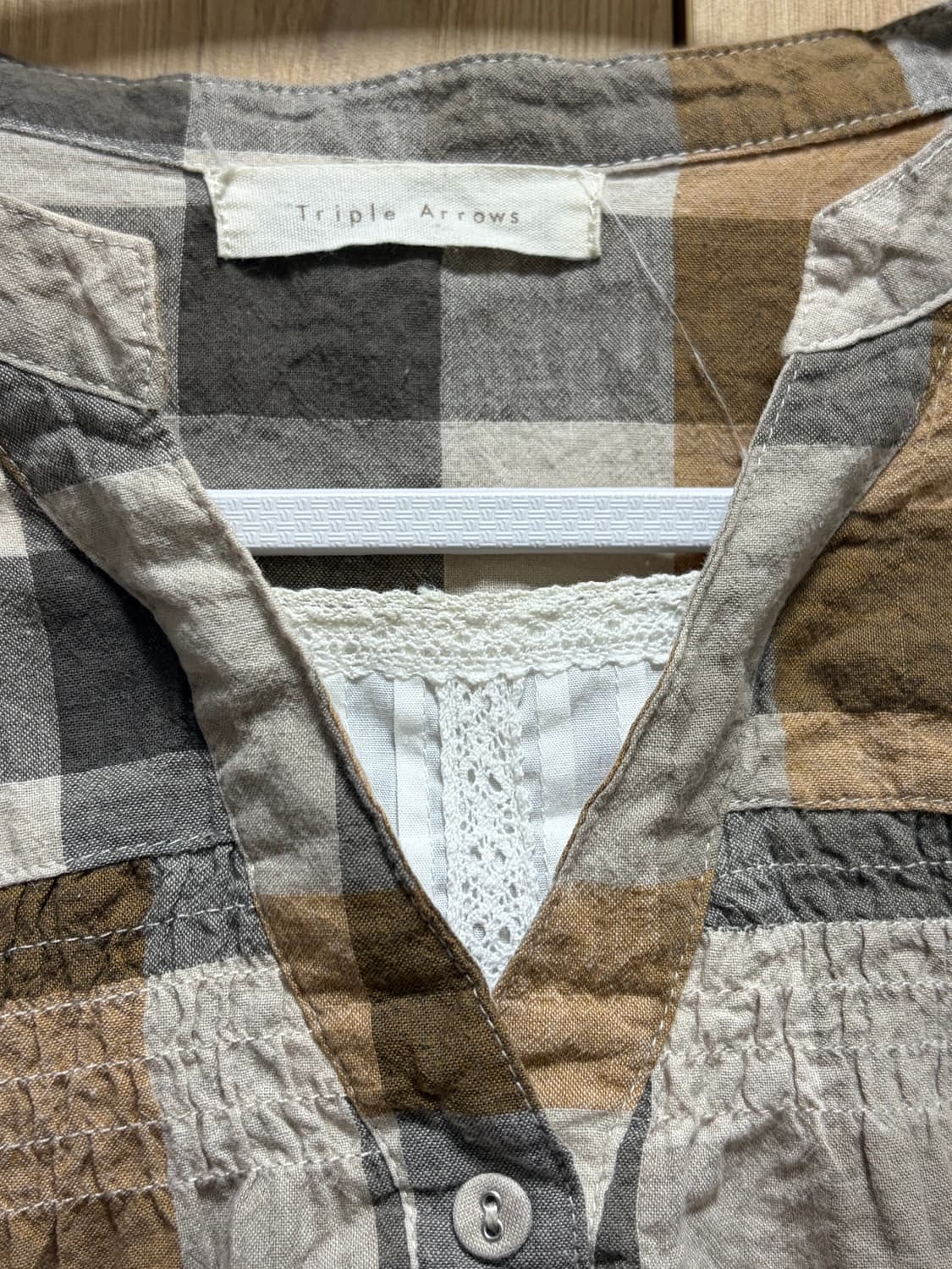 모리걸 체크 블라우스 셔츠 하구미 스즈코 상품이미지2