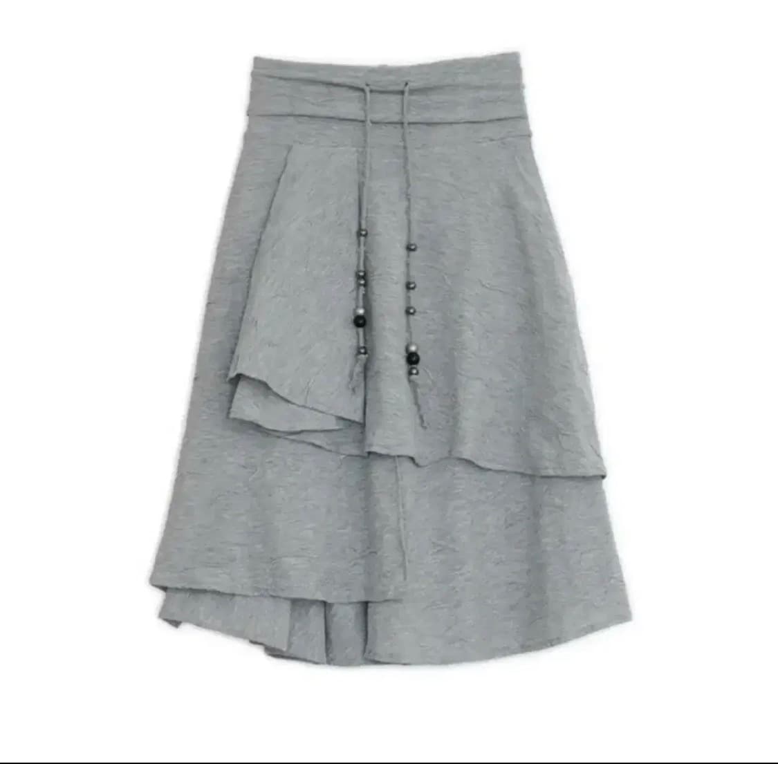 허그유어스킨 스타 플레어드 미디 스커트 그레이 상품이미지1