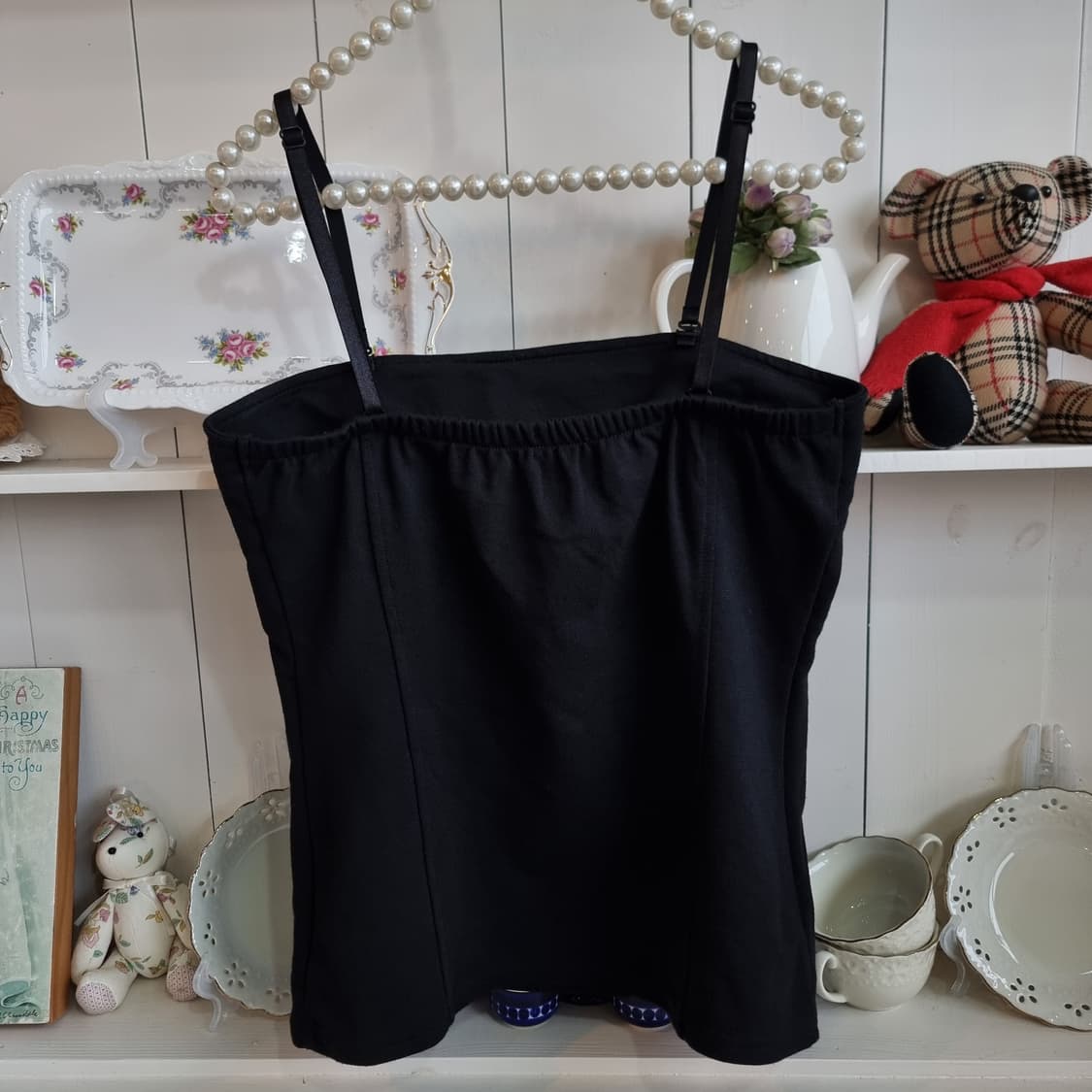 블랙 밀리터리 버튼 캐미솔 탑 상품이미지4