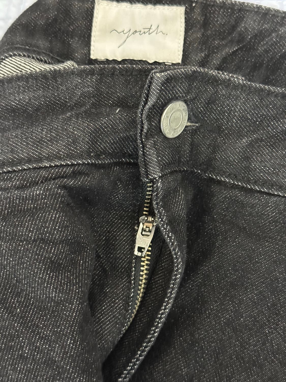 유스 스트럭쳐 와이드 데님 블랙 S 상품이미지3