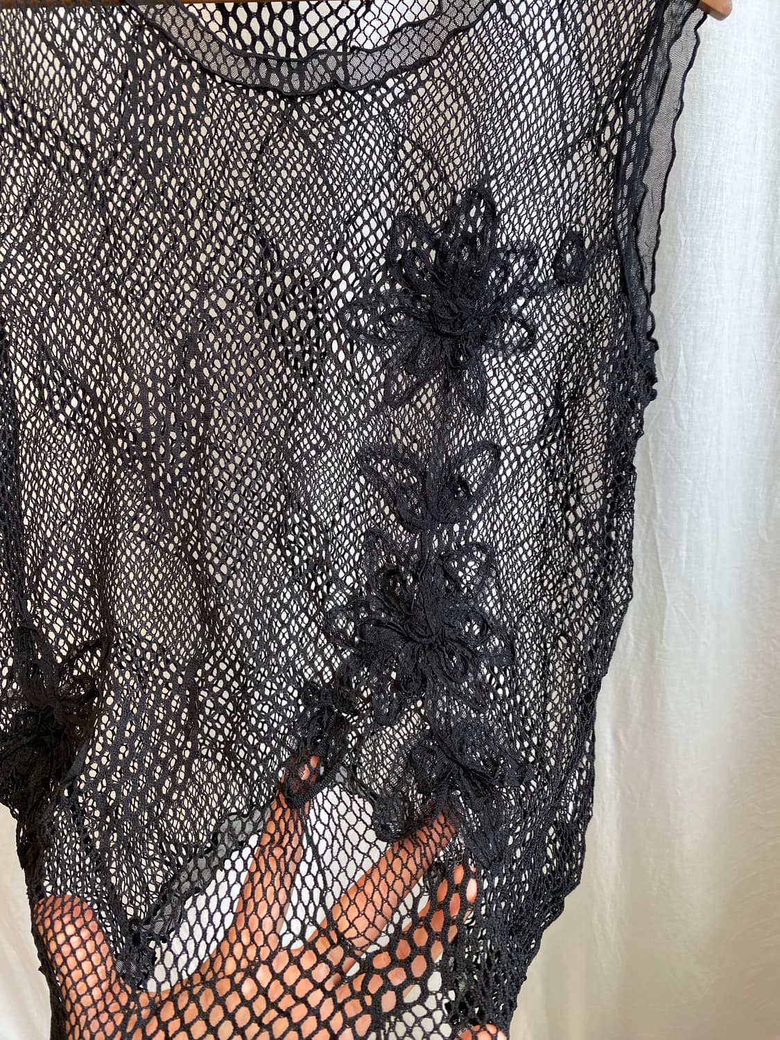 블랙 네트 슬리브리스탑(M) 상품이미지4