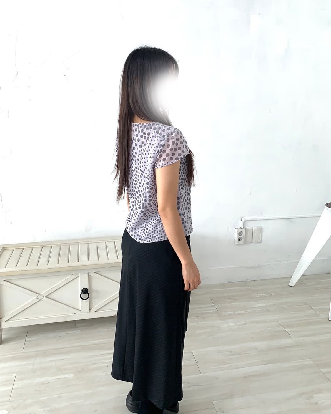 Purple-Gray dot Blouse 상품이미지8