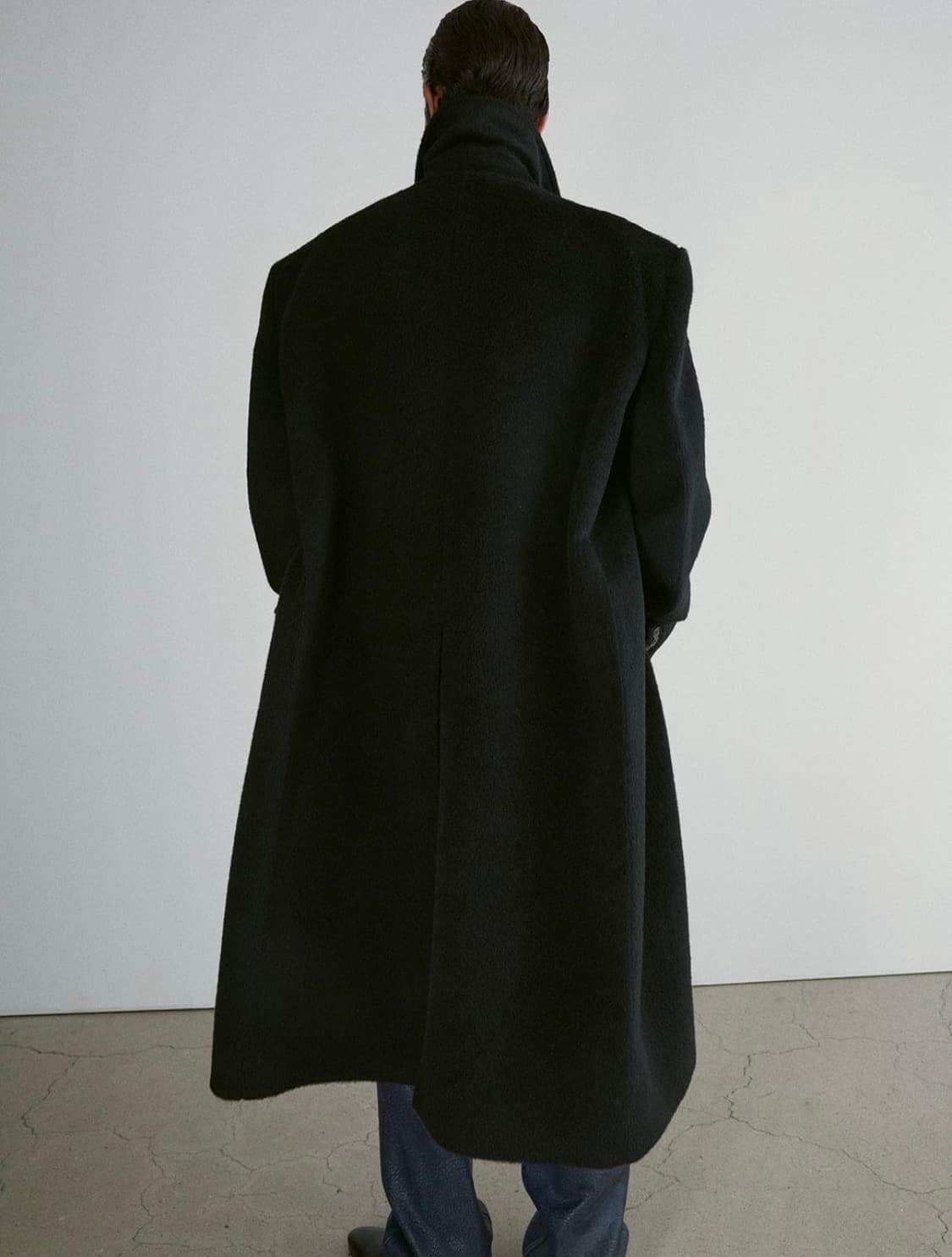 렉토 라마 울 블렌드 발마칸 코트 블랙 S 상품이미지6
