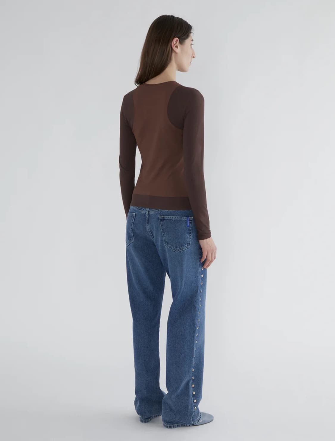 [S,M]팔로마울 Sombrita 롱 슬리브리스 탑/브라운 상품이미지5