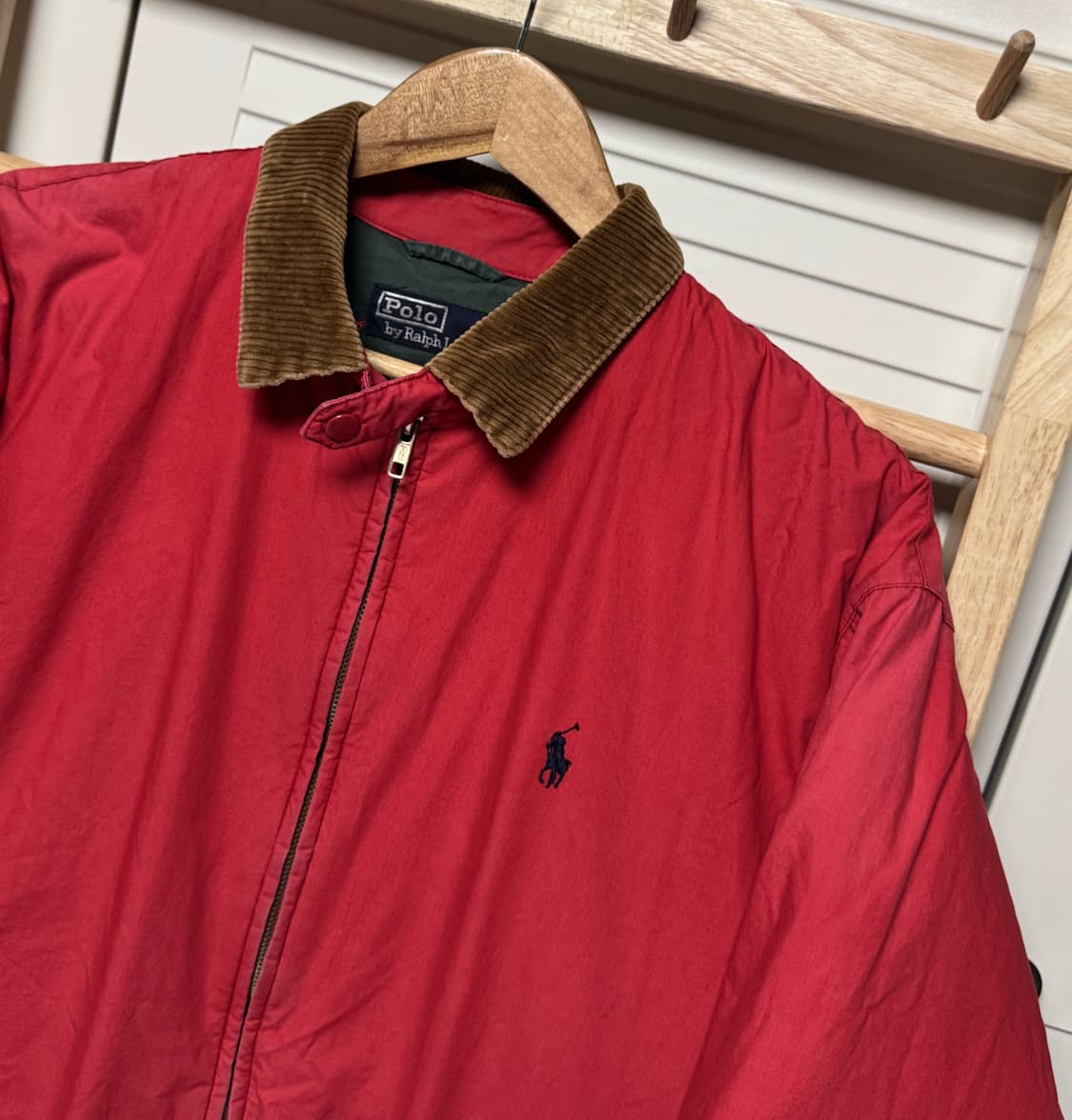 폴로 랄프로렌 코듀로이 푸퍼 딥레드 패딩 자켓 상품이미지3