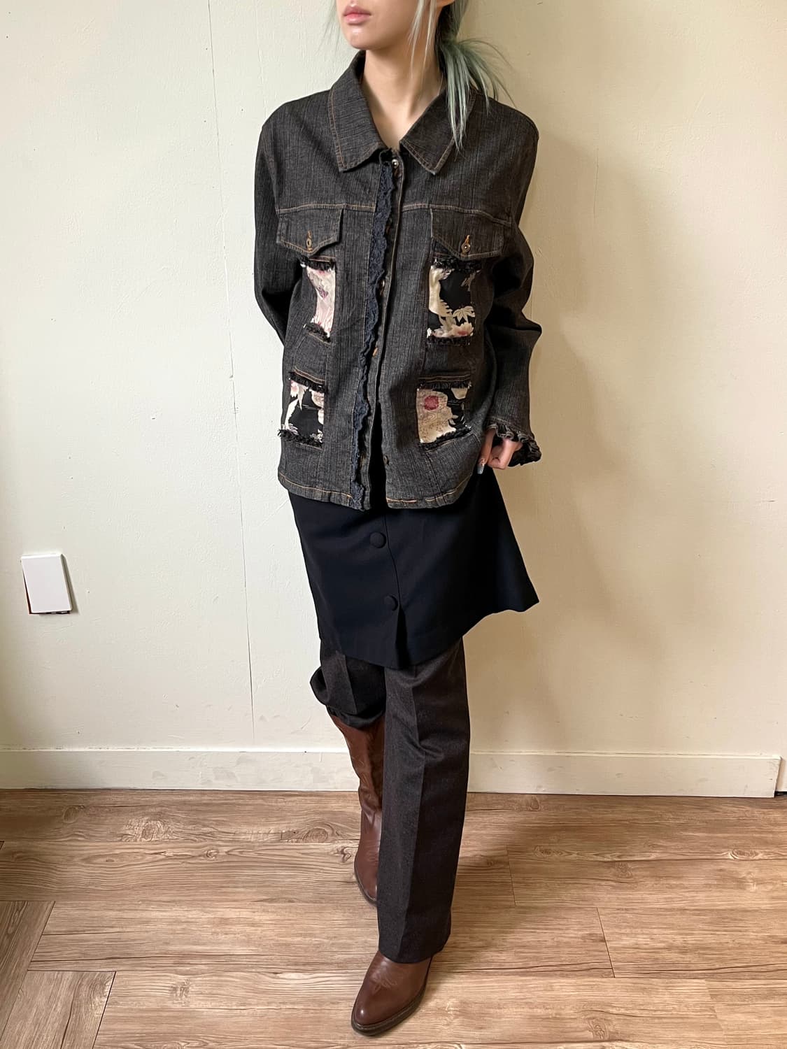 japan vtg 페이크 버튼 스커트 상품이미지7