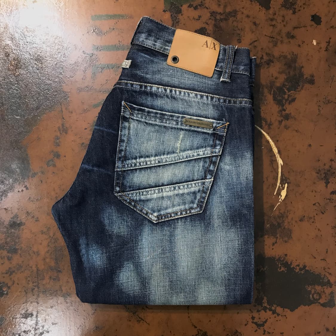 아르마니 익스체인지 진청 워시드 데님 팬츠 허리 31 32  상품이미지1