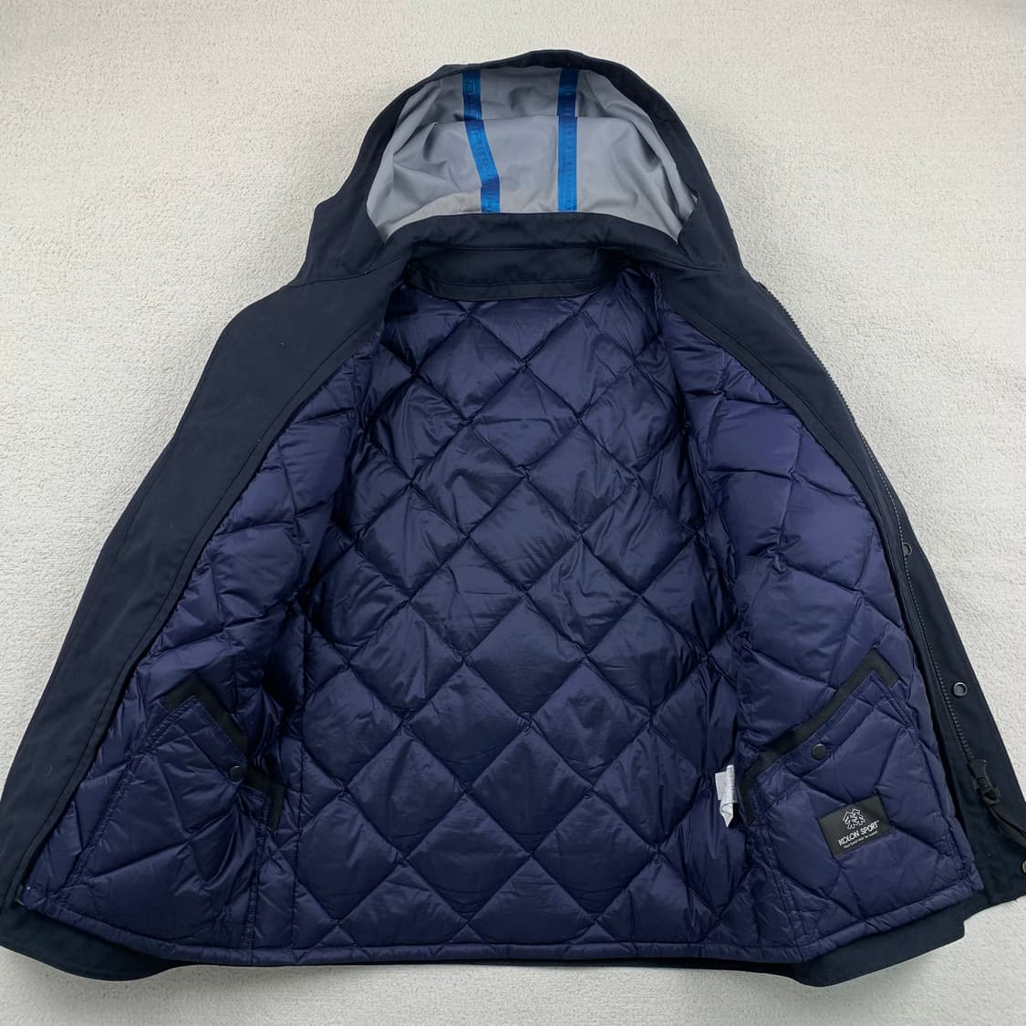 코오롱스포츠 디테쳐블 구스다운 사파리 자켓 네이비 상품이미지7